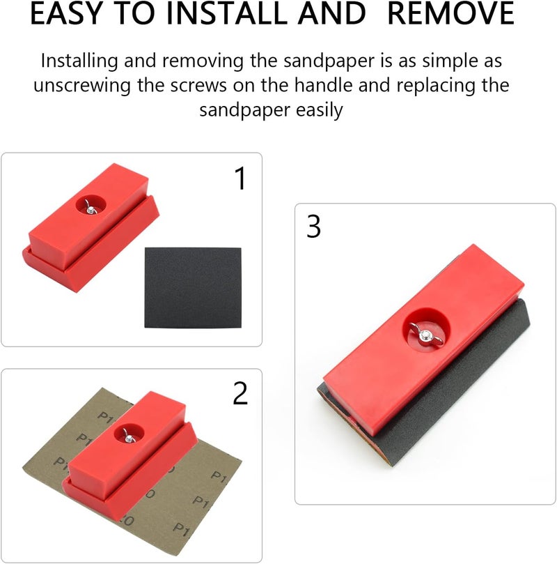 SCOTTCHEN Hand Sanding Blocks Auto Body 2pack, Sandpaper Woodworking Furniture Sander Hand Tool, 50pcs sandpaper, Grit 120 to 3000 - Image 5